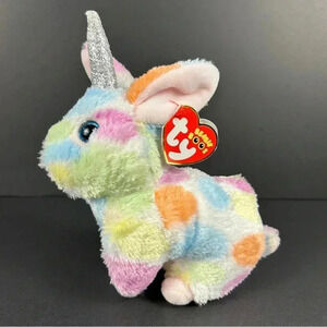 BEGONIA the Unicorn Bunny Rabbit -  Ty 6" RETIRED Beanie Boos - NEW w/ MINT TAGS